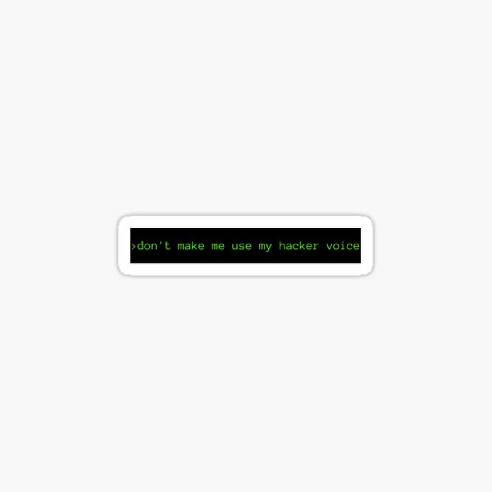 Don't Make Me Use My Hacker Voice