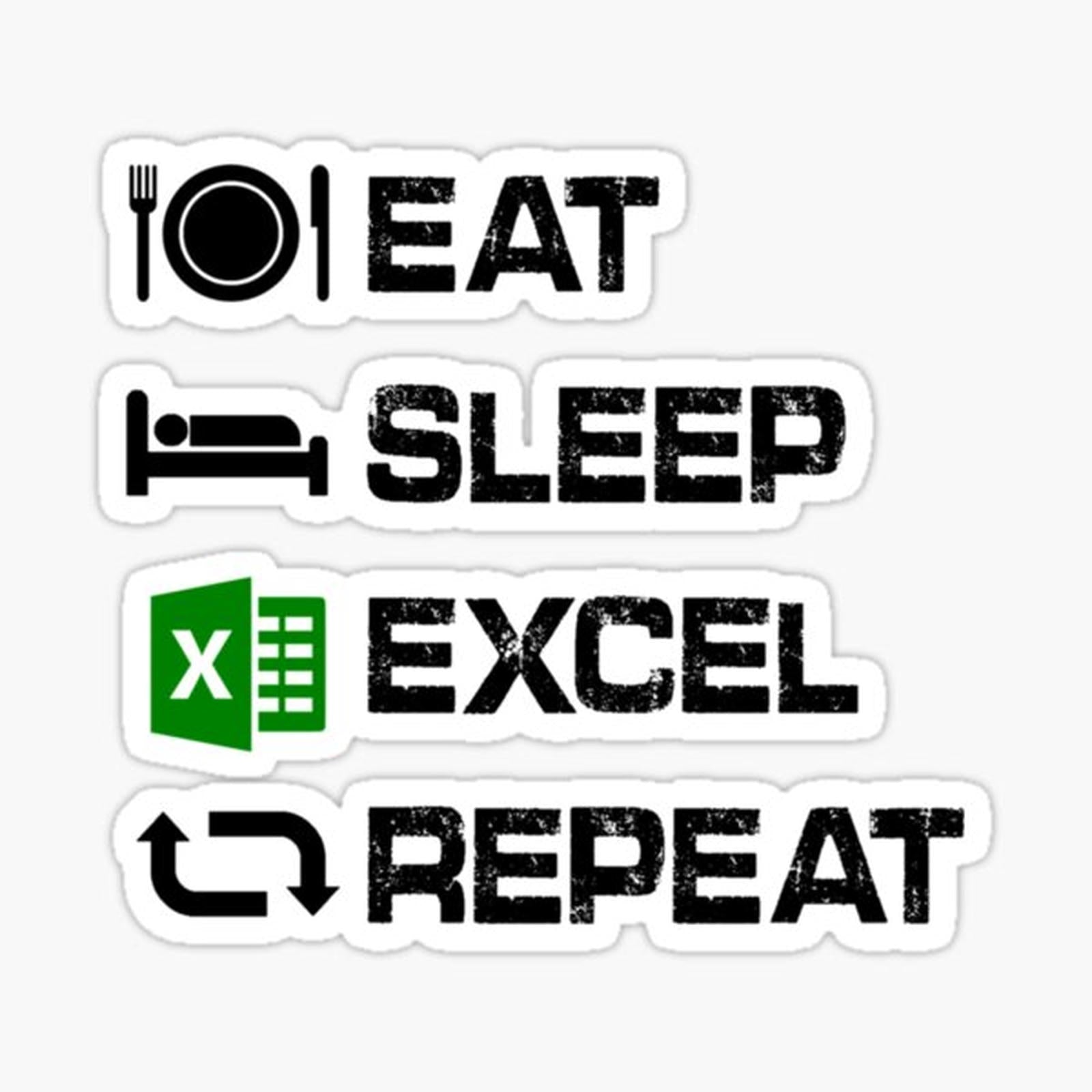 Eat Sleep Excel Repeat Gift Funny Excel