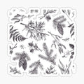Elegant Botanical Holiday Throw Pillow _ Nature-Inspired Christmas Decor