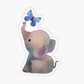 Elephant with a butterfly