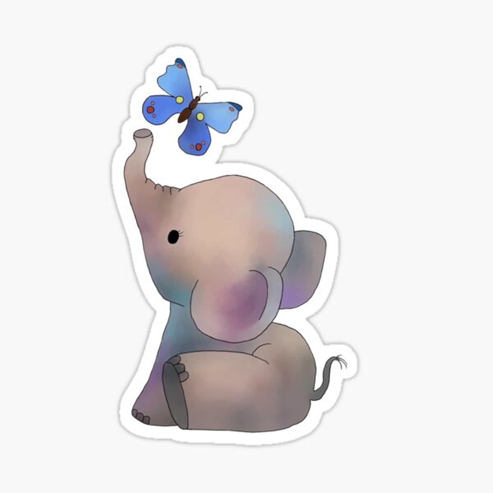 Elephant with a butterfly