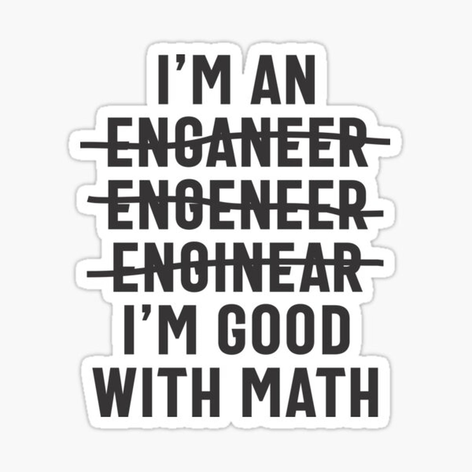 Engineer. I'm Good With Math