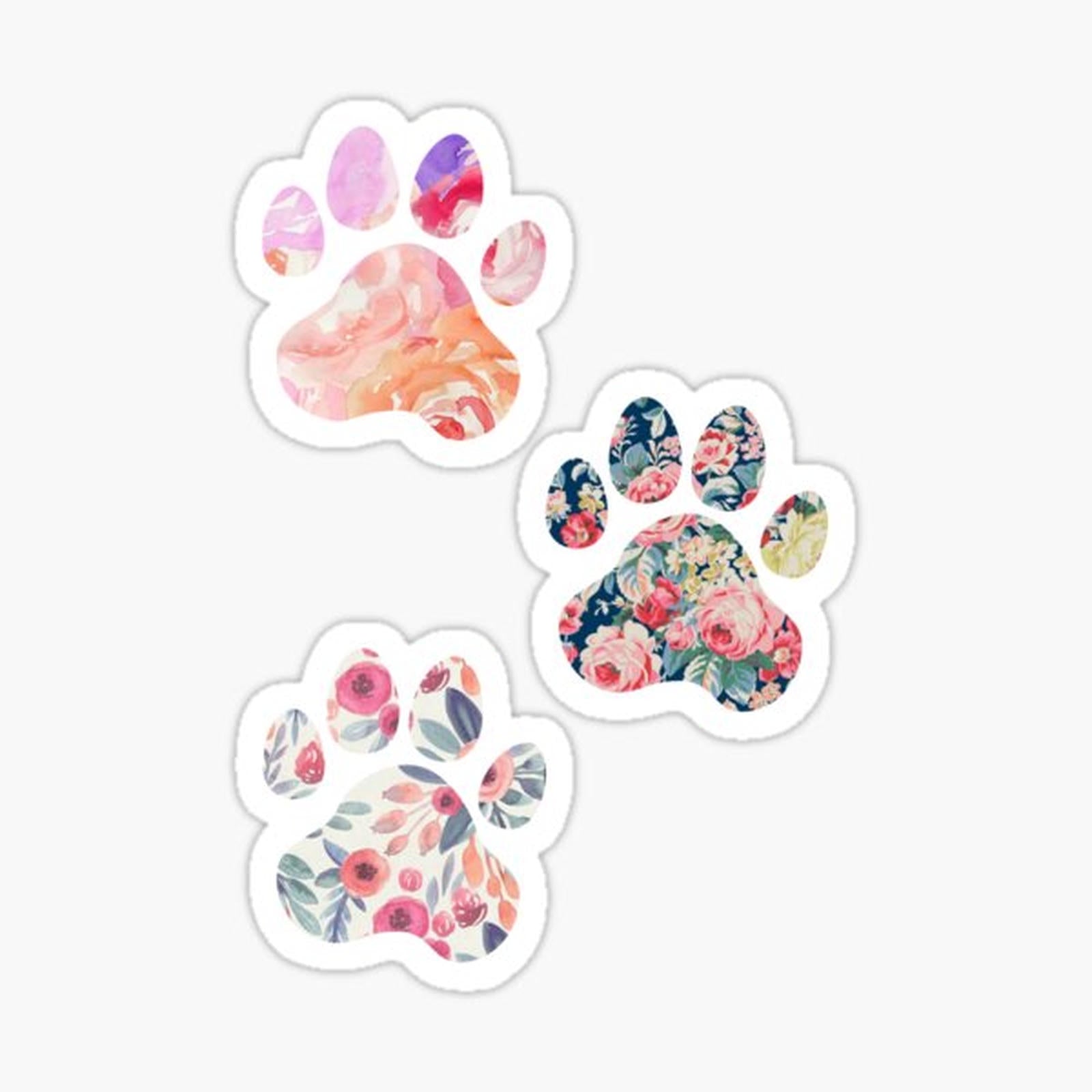 Floral Paw Print Trio