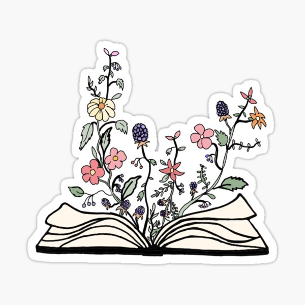 flowers growing from book