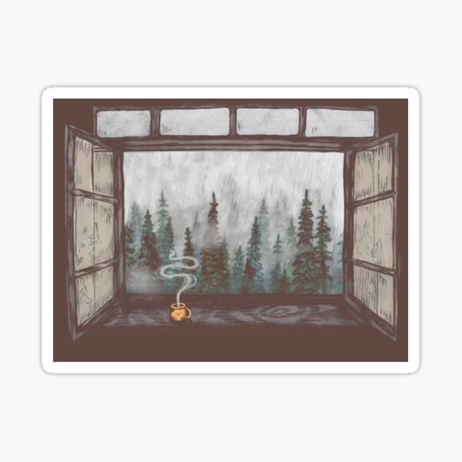 Foggy Forest Window