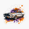 ford mustang white car splash painting