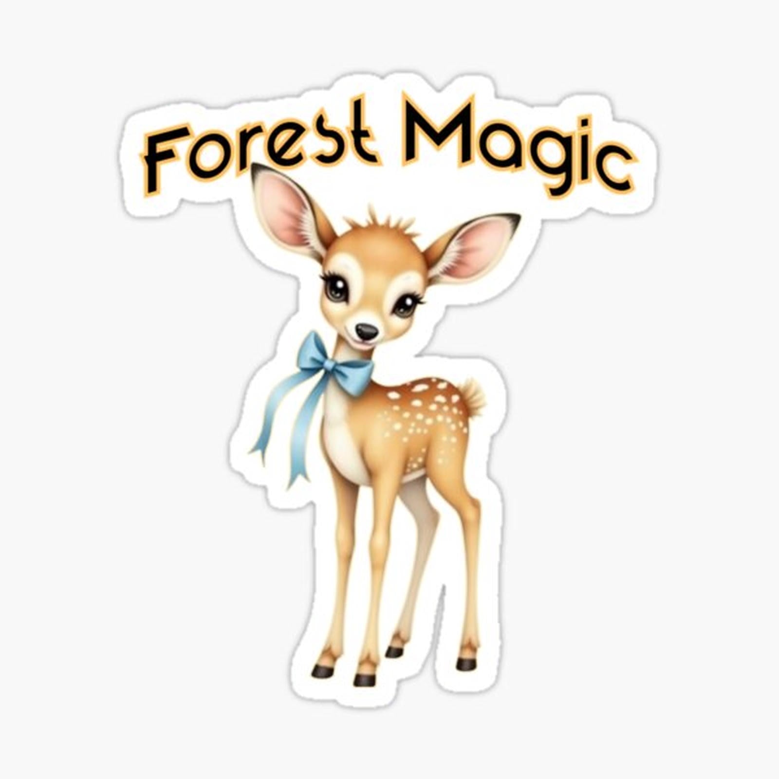 Forest Magic - Cute Baby Deer With Bow – Woodland Adorable Fawn