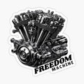 Freedom Machine V-Twin Engine Motorcycle Art