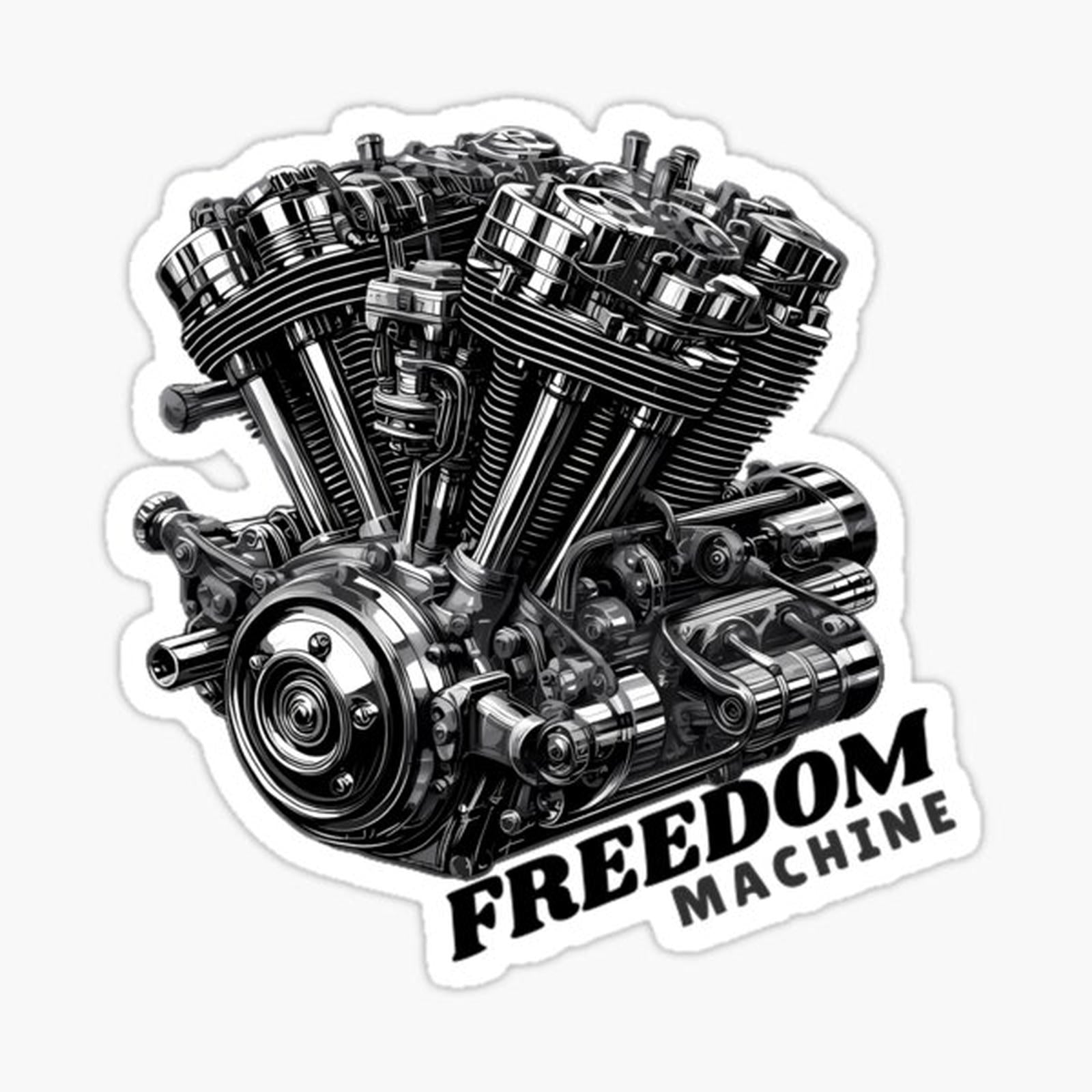 Freedom Machine V-Twin Engine Motorcycle Art