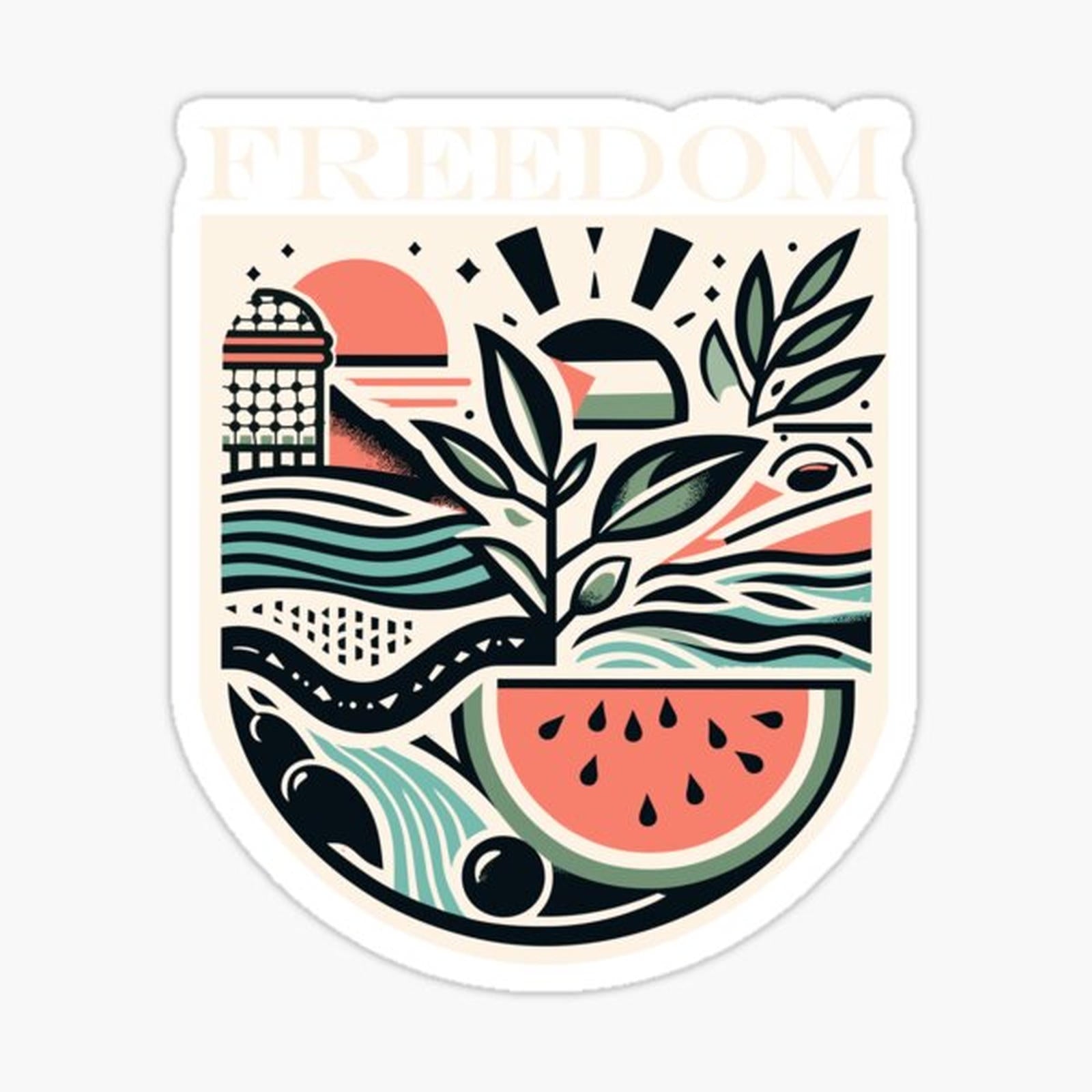 Freedom Palestine watermelon olive keffiyeh flag