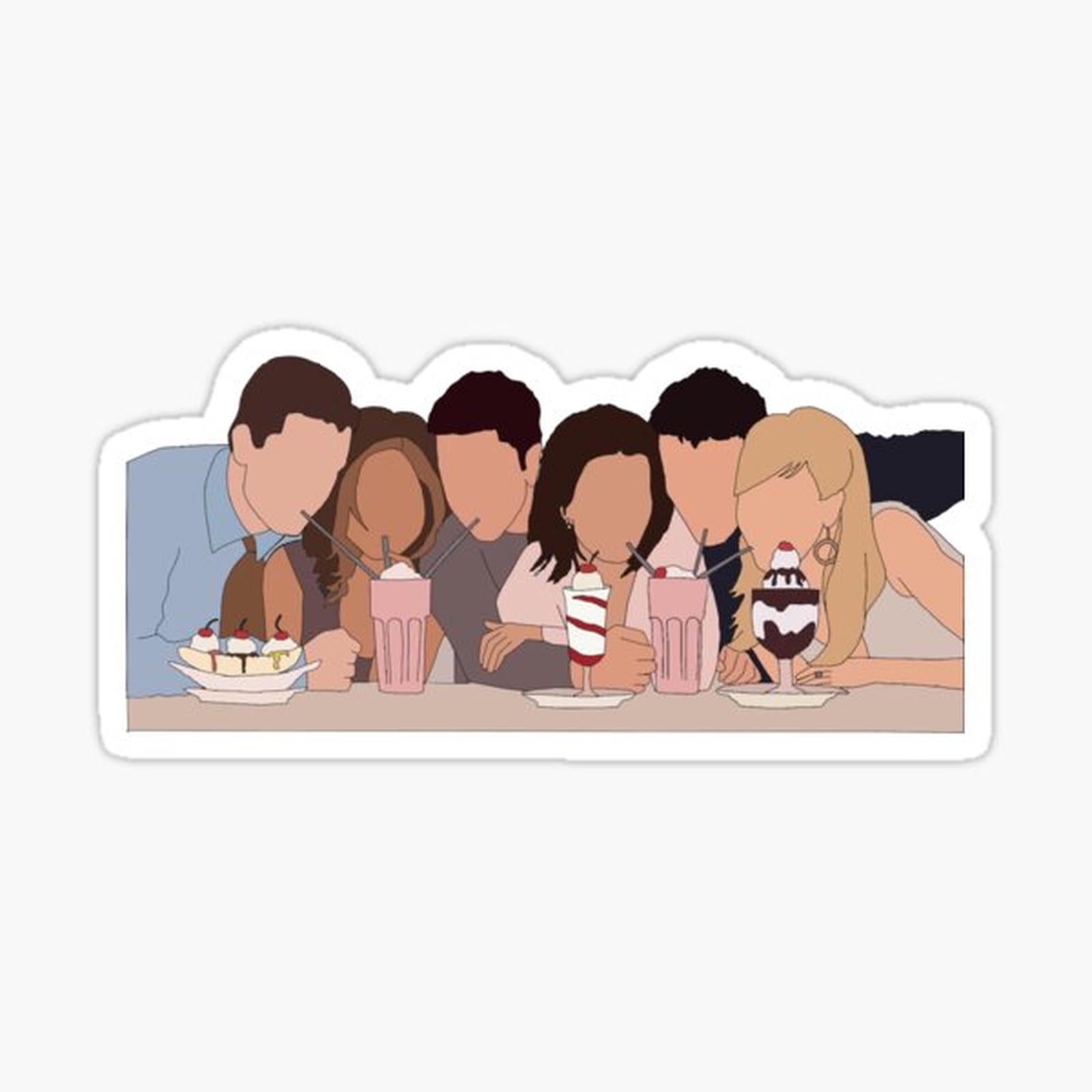 Friends with milkshakes