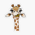 Giraffe With Sunflower