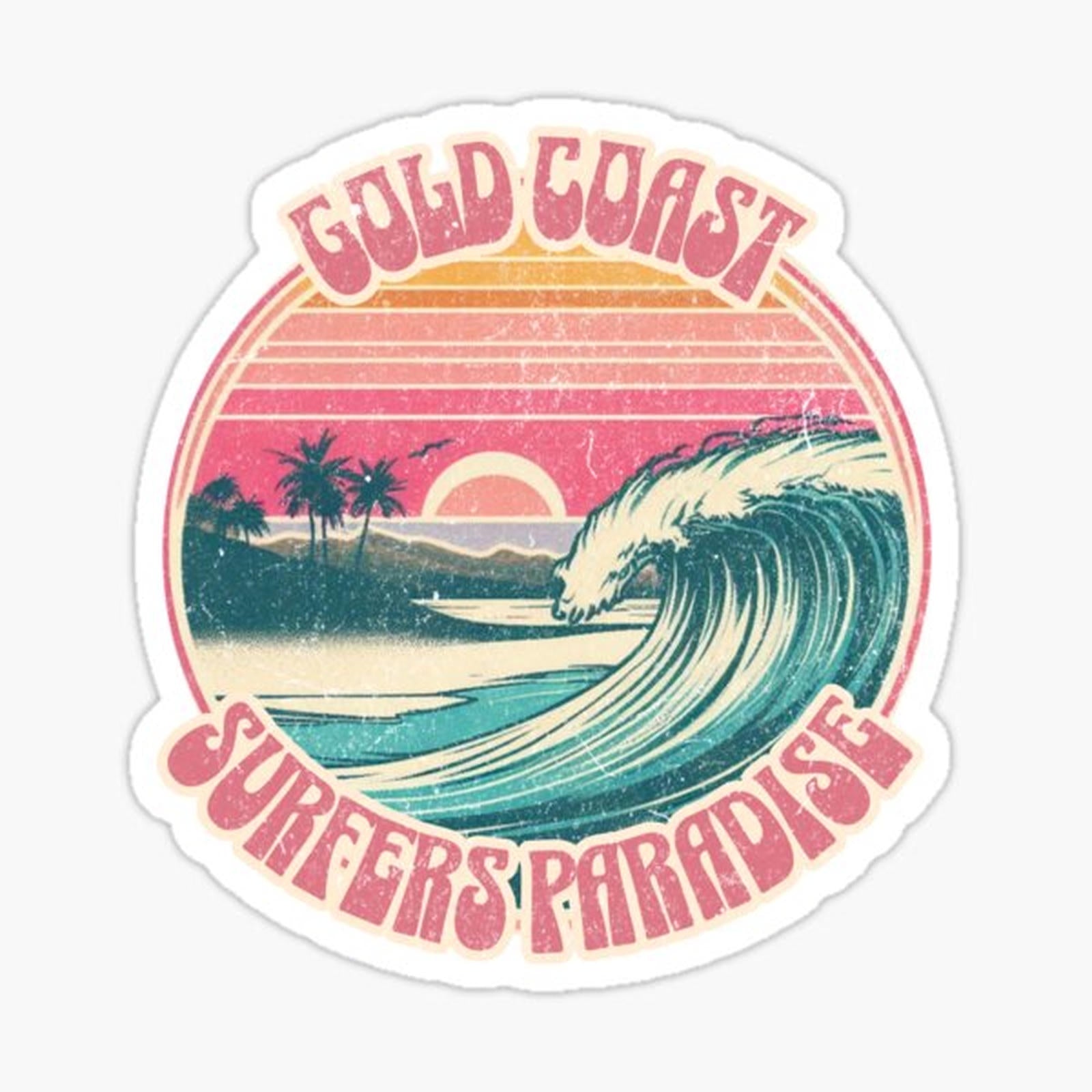 Gold Coast Surfers Paradise vintage surf print