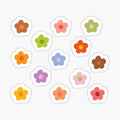 Groovy cute flower power sticker pack