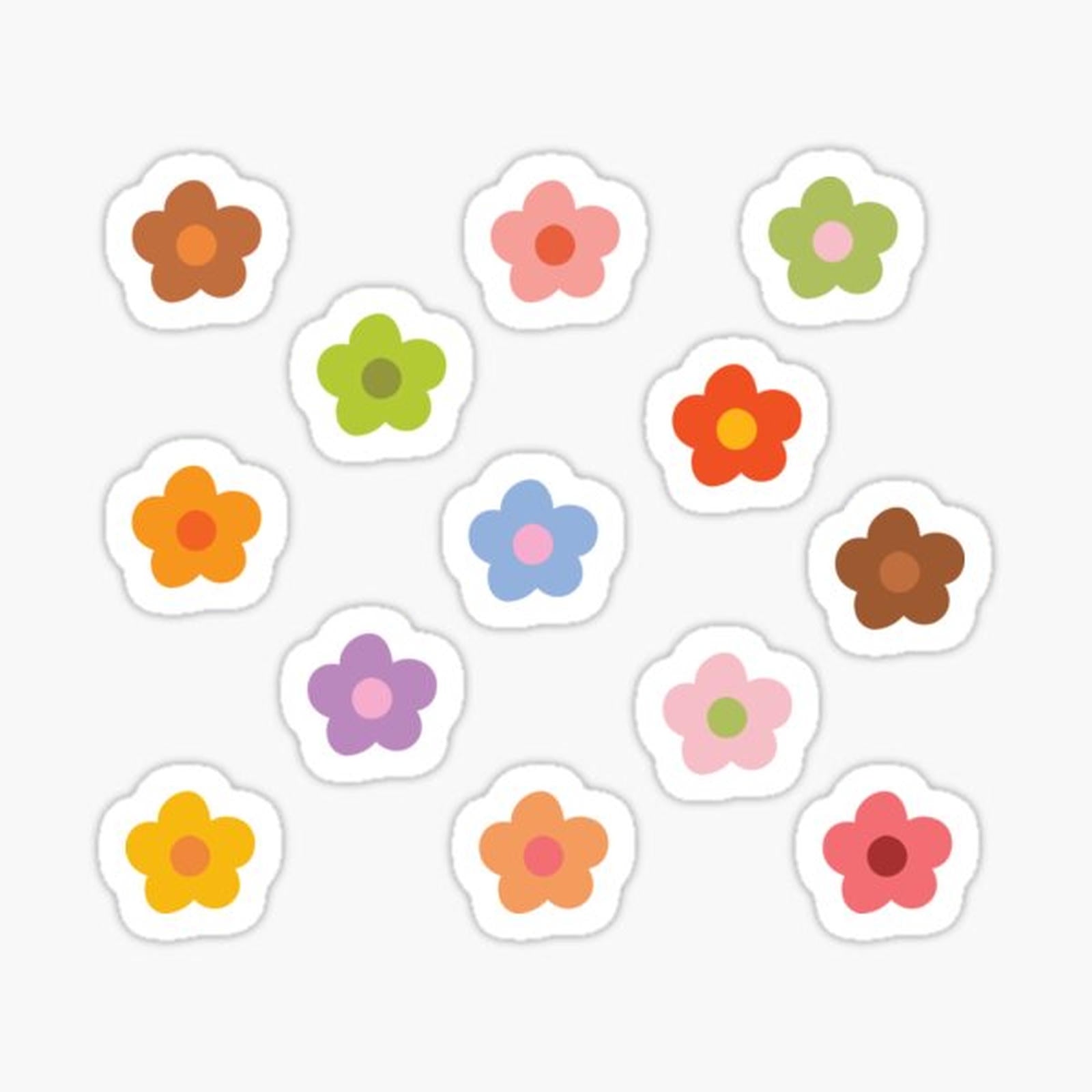 Groovy cute flower power sticker pack