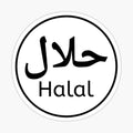 Halal food and bottle label Black