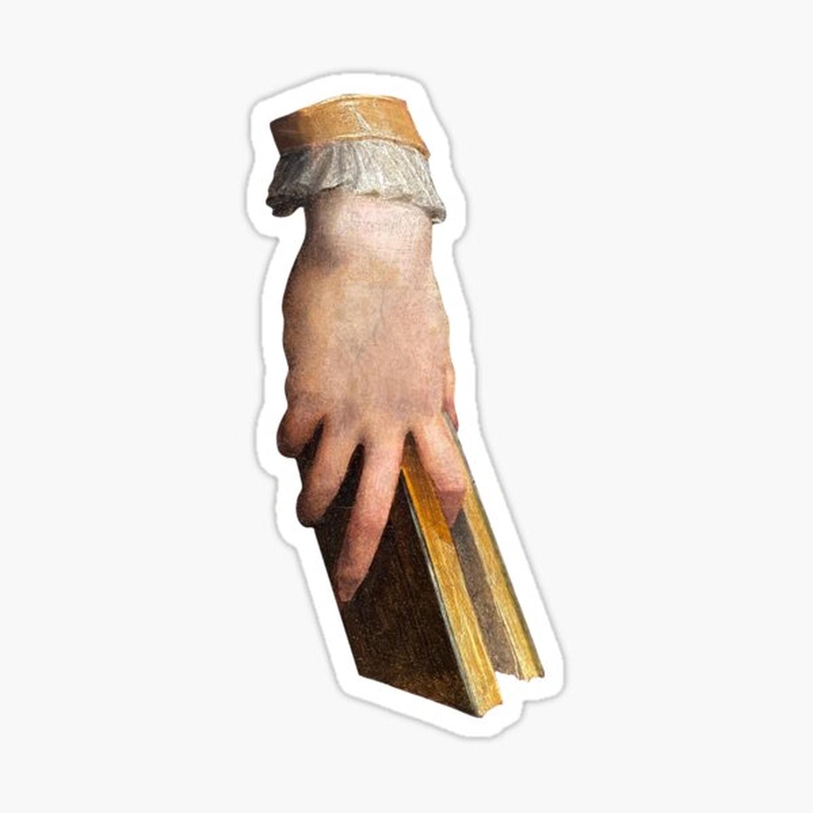 Hand with book detail Renaissance aesthetic