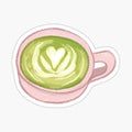 heart matcha latte