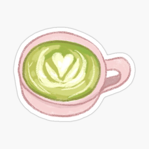 heart matcha latte