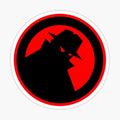Hi-Res Black Hat Logo Sticker
