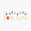 Home Alone Christmas Logo with String of Colorful Lights
