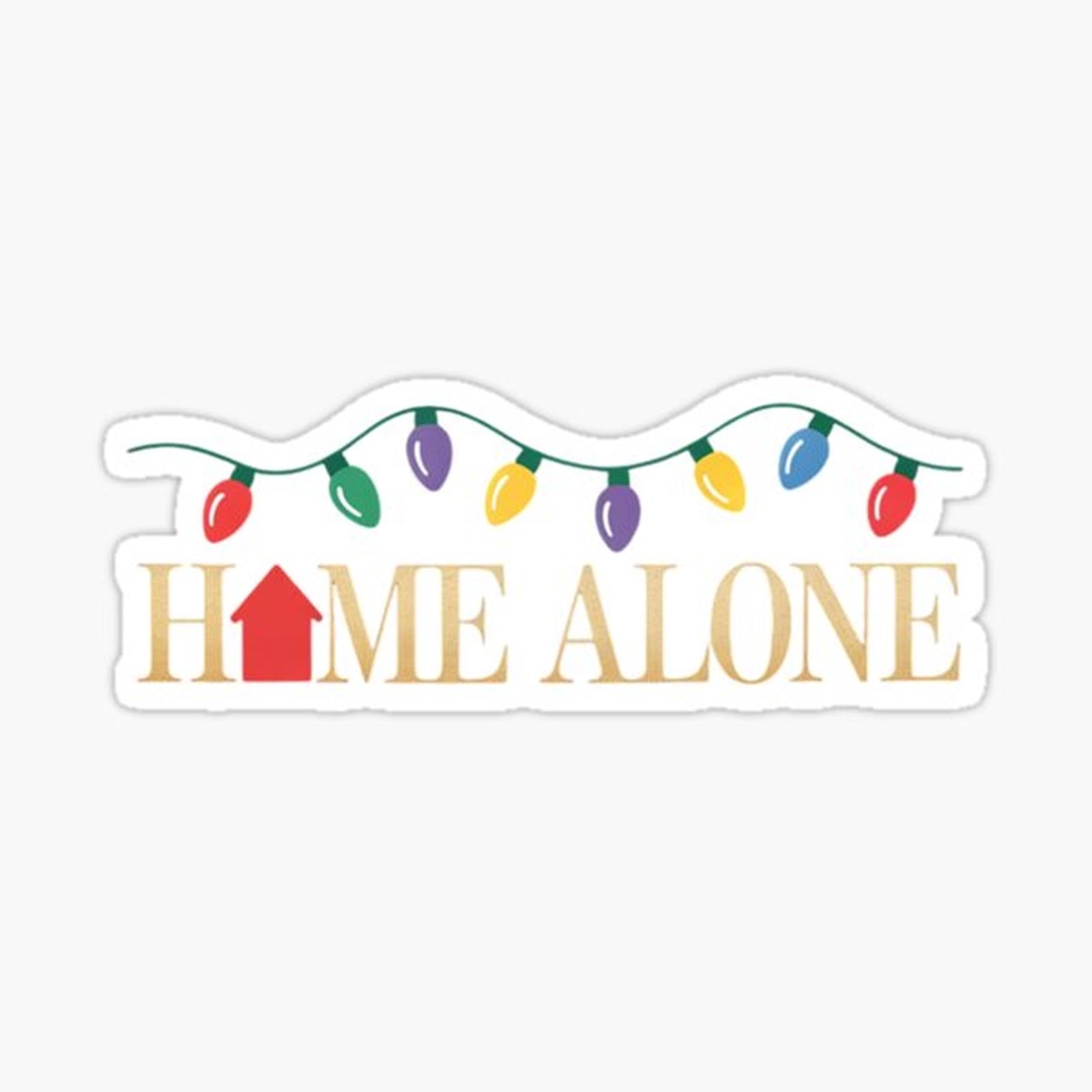 Home Alone Christmas Logo with String of Colorful Lights