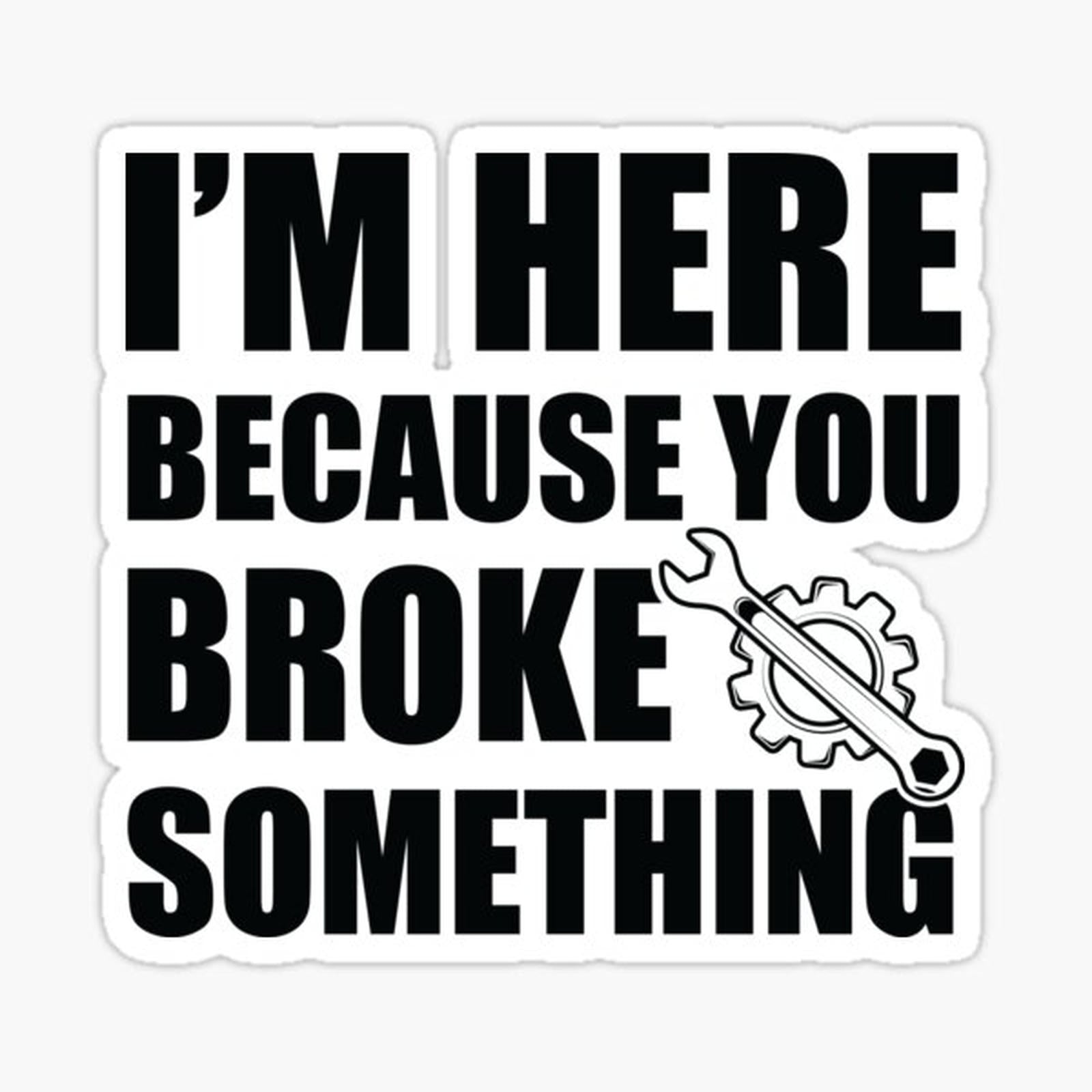 I'm Here Because You Broke Something - Funny Mechanic Gift