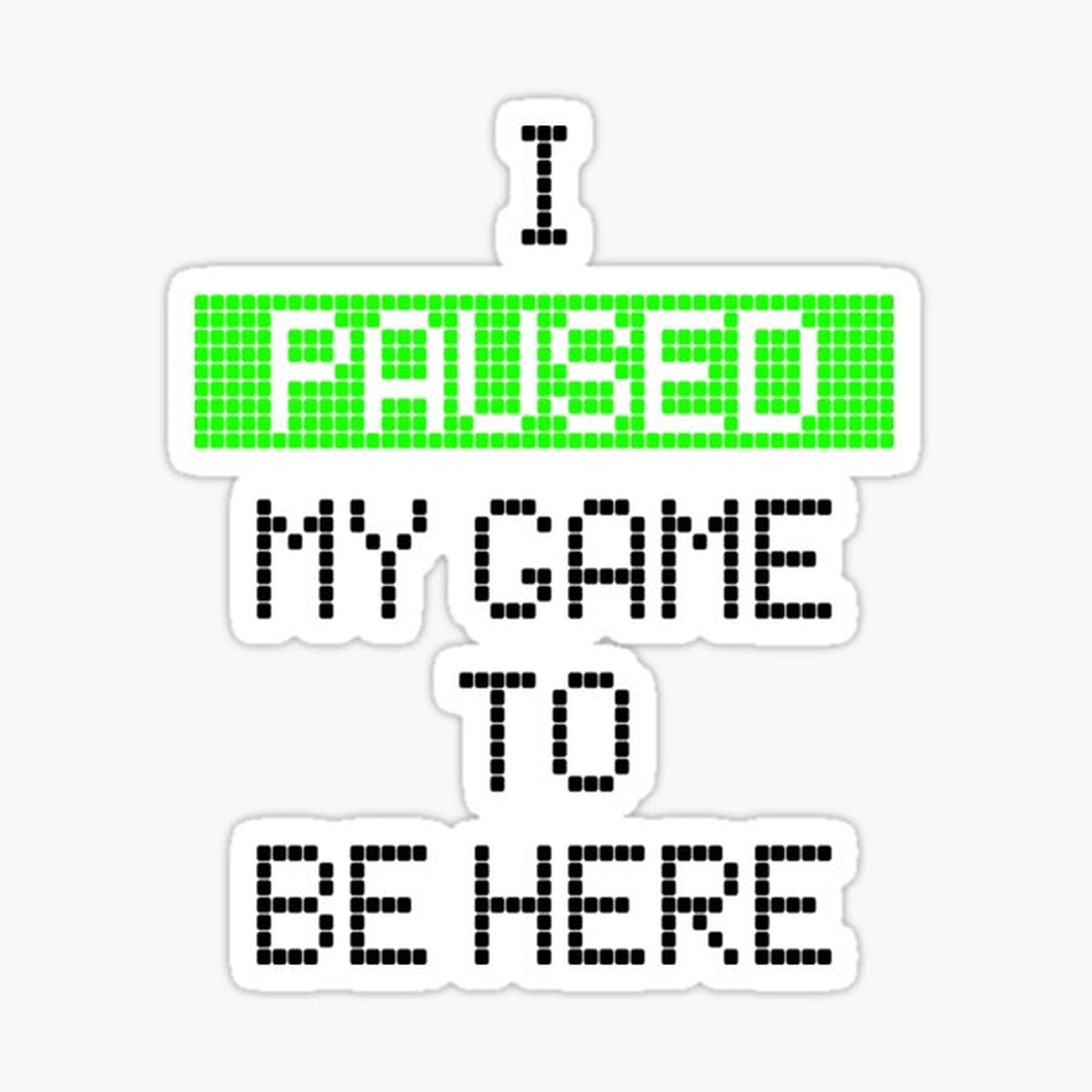 I Paused My Game To Be Here