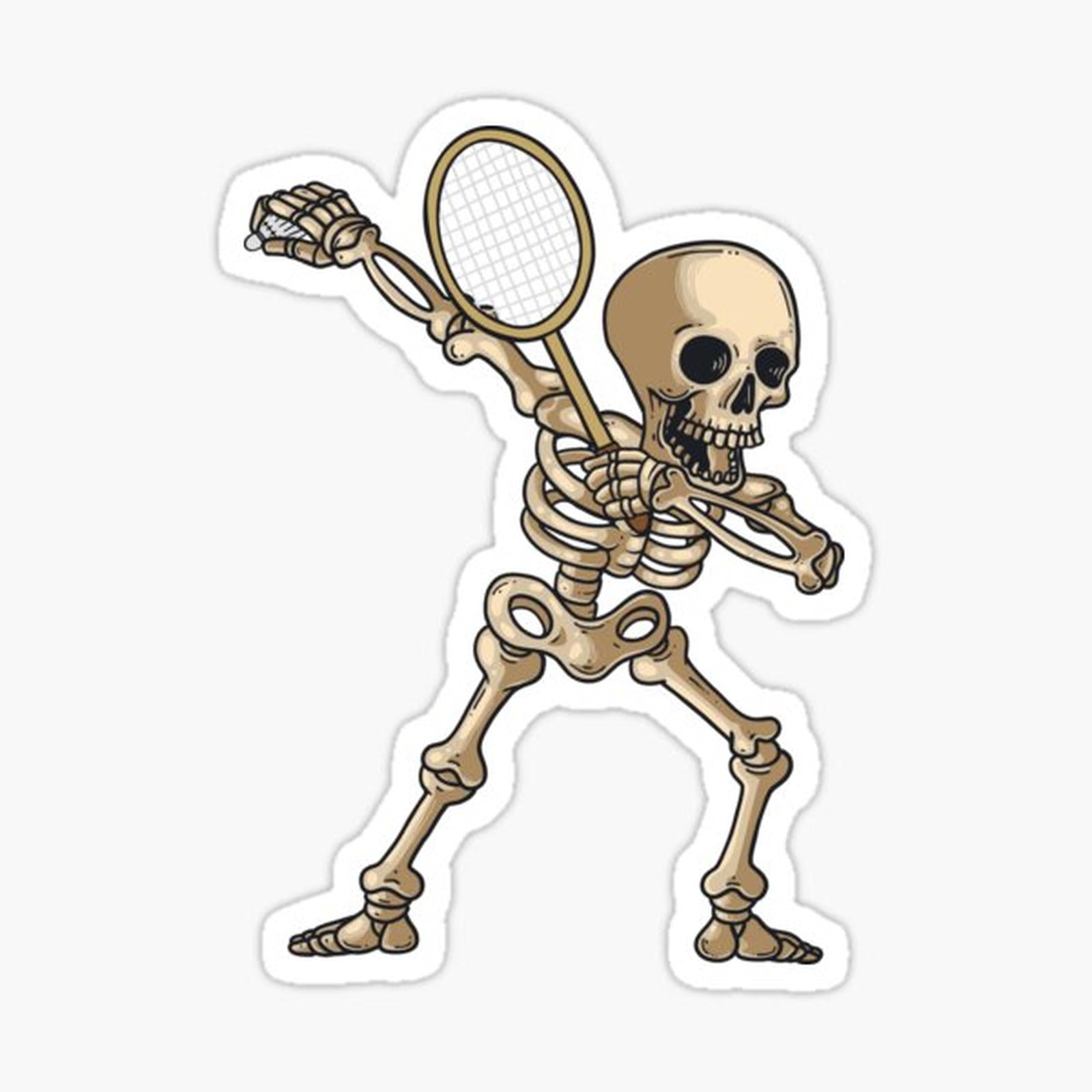 Badminton Dabbing Skeleton Halloween Costume Shuttlecock Badminton Funny Apparel