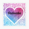 Badminton girl watercolor mandala heart_ Perfect Gift_Badminton gift