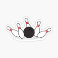 Bowling ball knocking down pins sticker