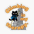 Climbing Is My Therapy Rock Climber Cat