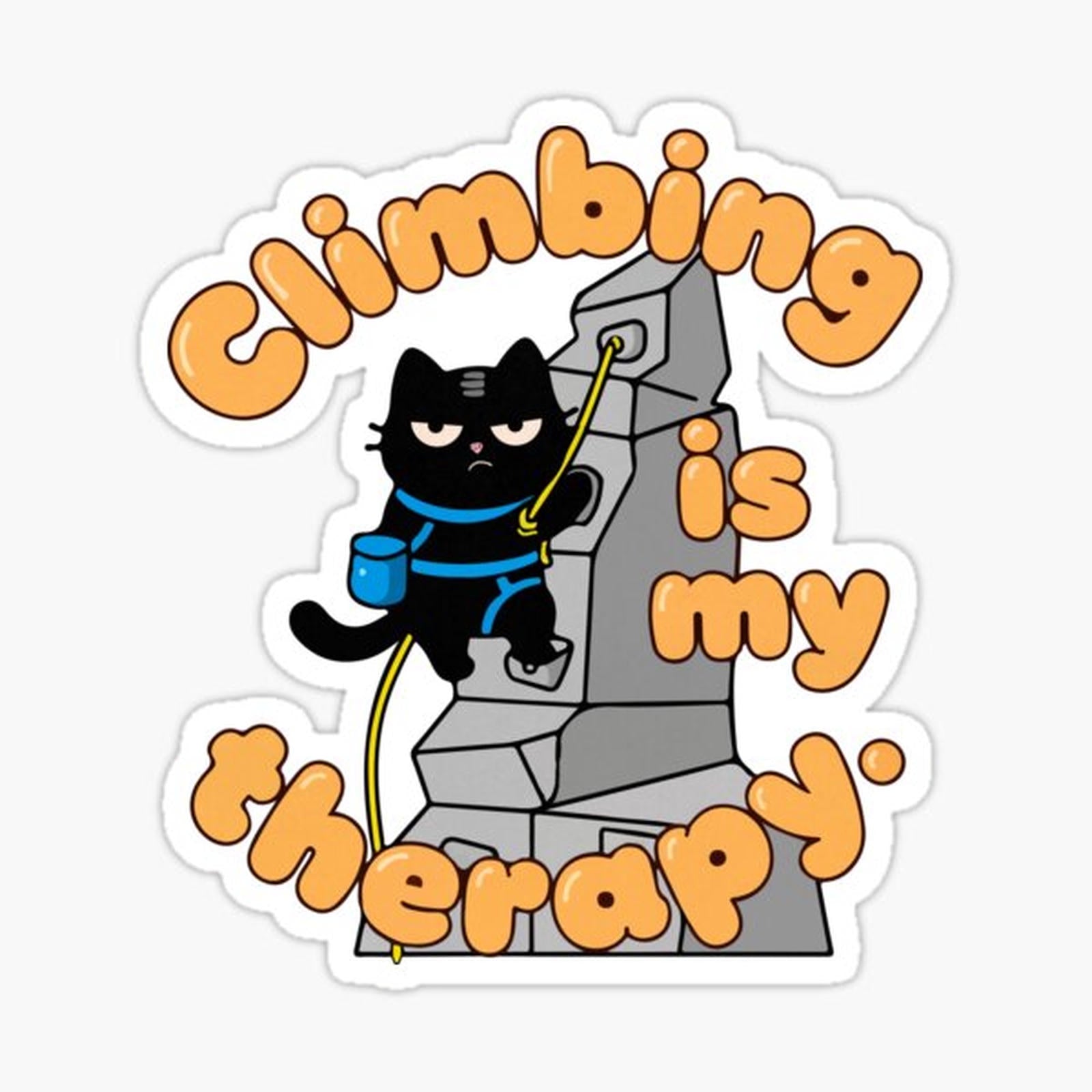 Climbing Is My Therapy Rock Climber Cat