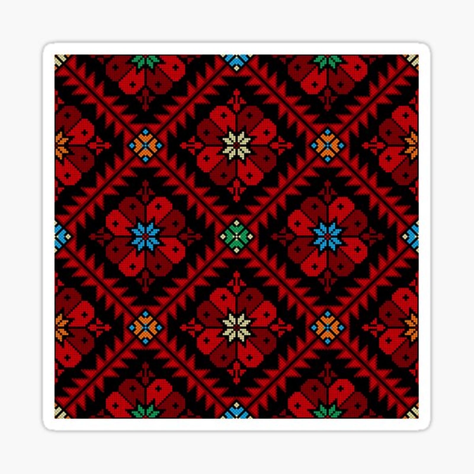 Palestinian Tatreez Cross Stitch Embroidery Art Design Arabic