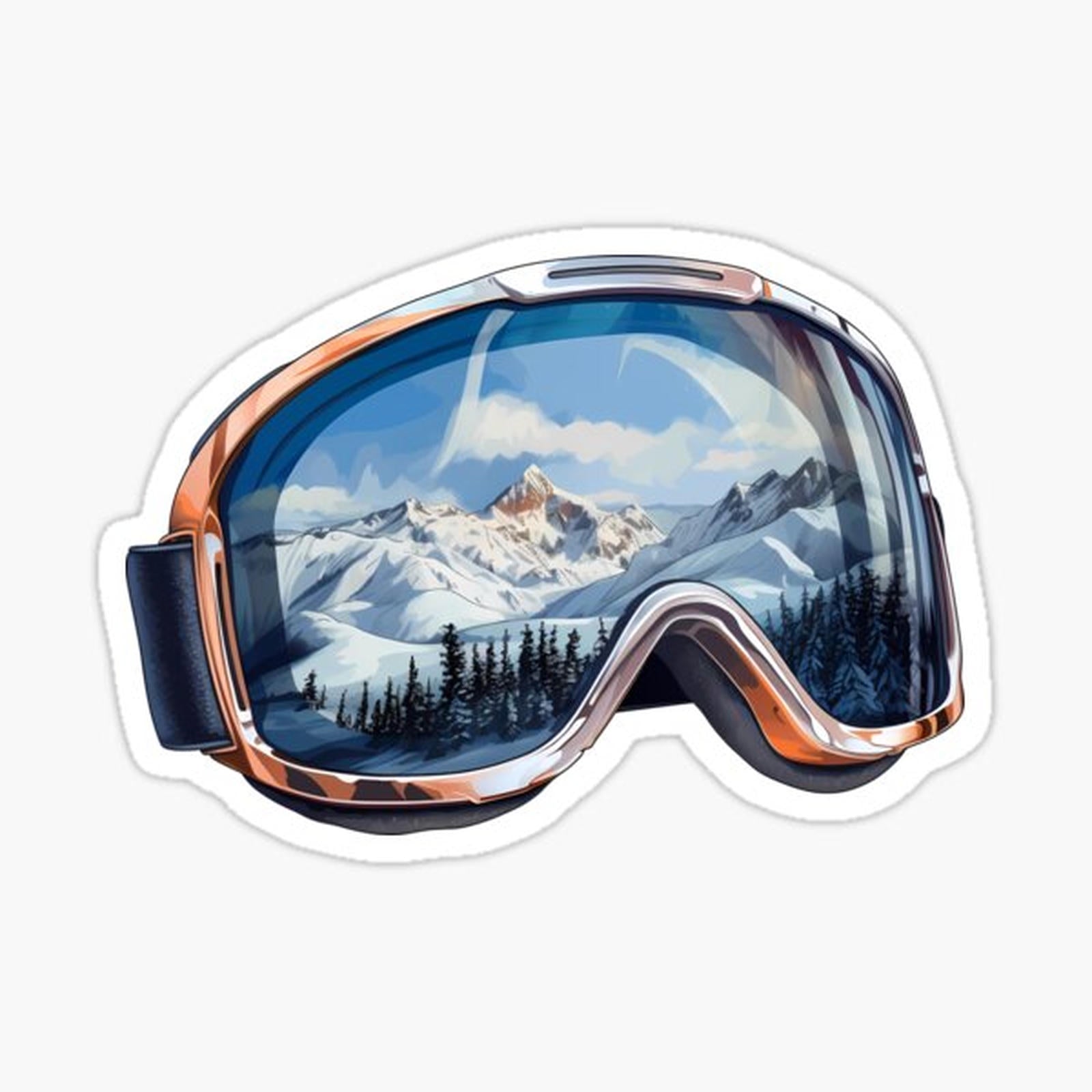 Realistic Ski Goggles Sledding Goggles Winter Sports Mountain Reflection
