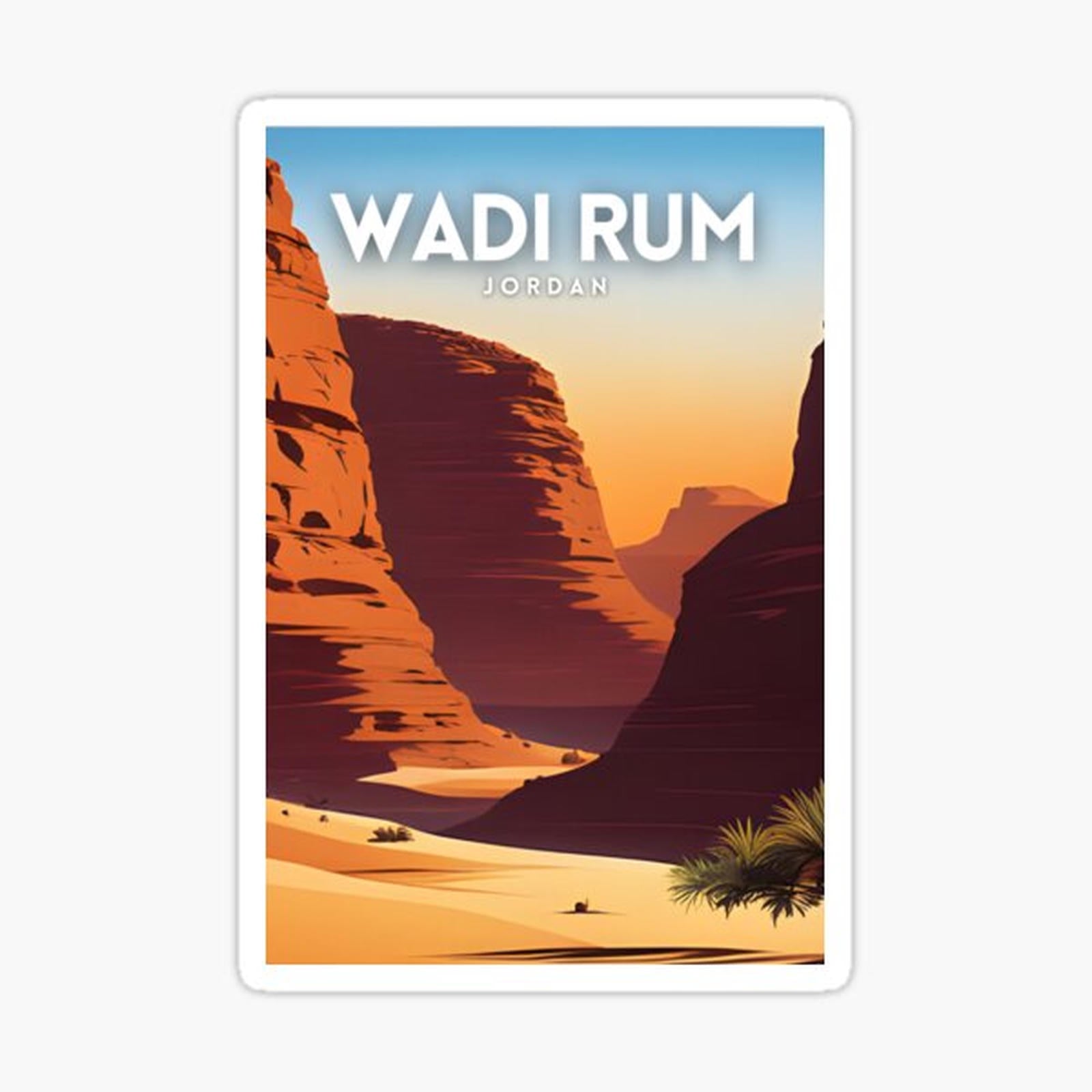 Wadi Rum Retro Travel Art