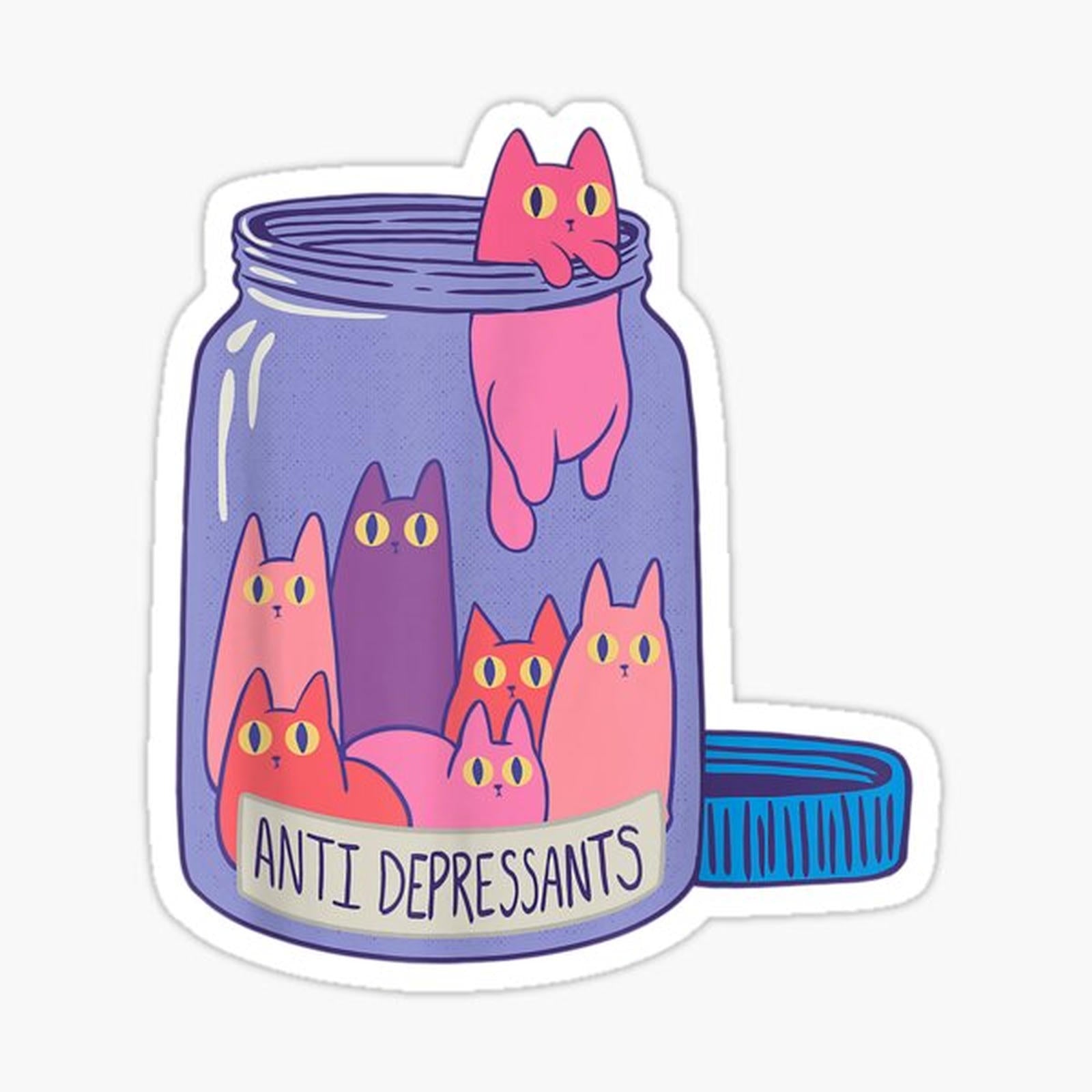 Jar of Kittens Vinyl Sticker, Cat Sticker, Laptop Stickers, Hydro Flask Stickers, Aesthetic Stickers