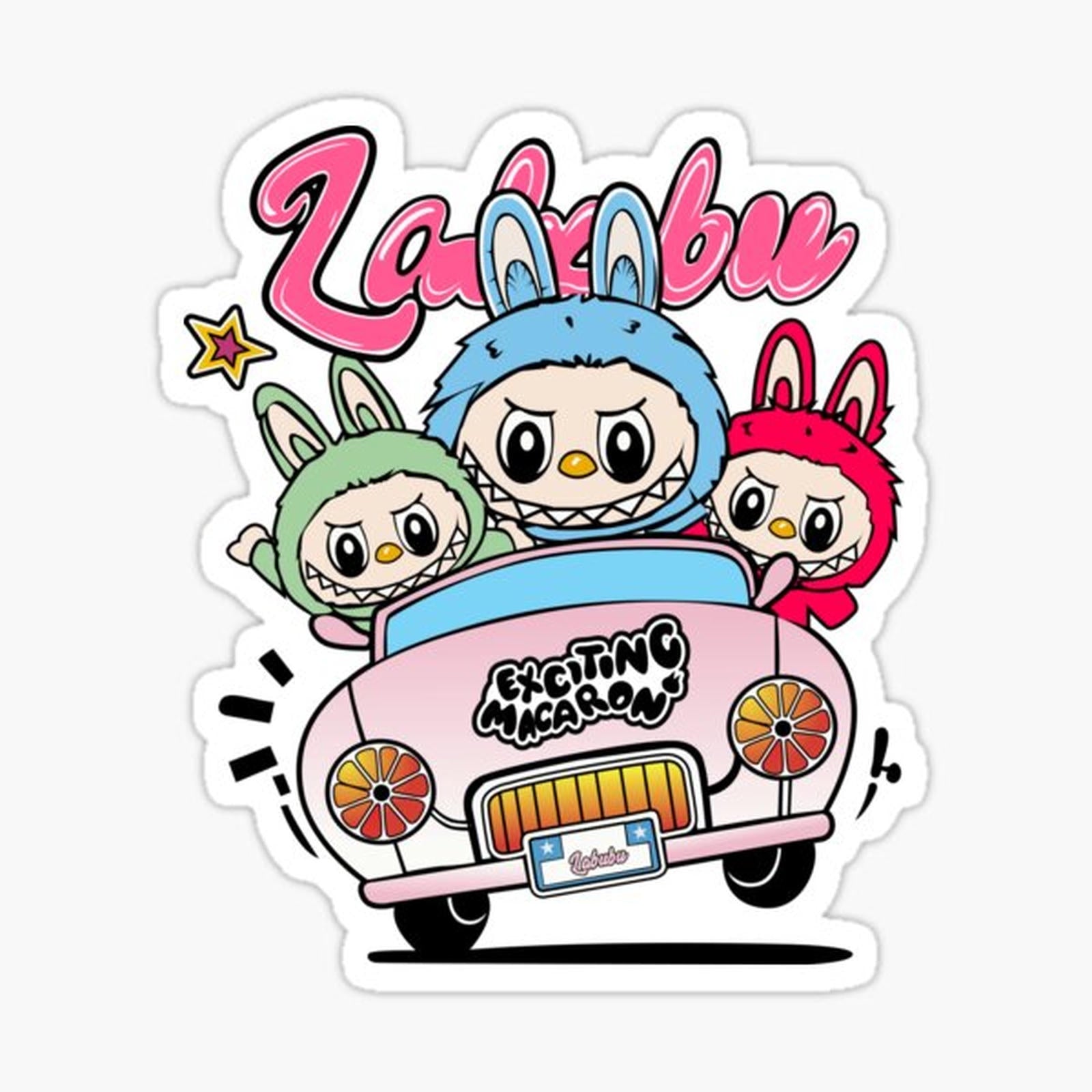 Labubu in car