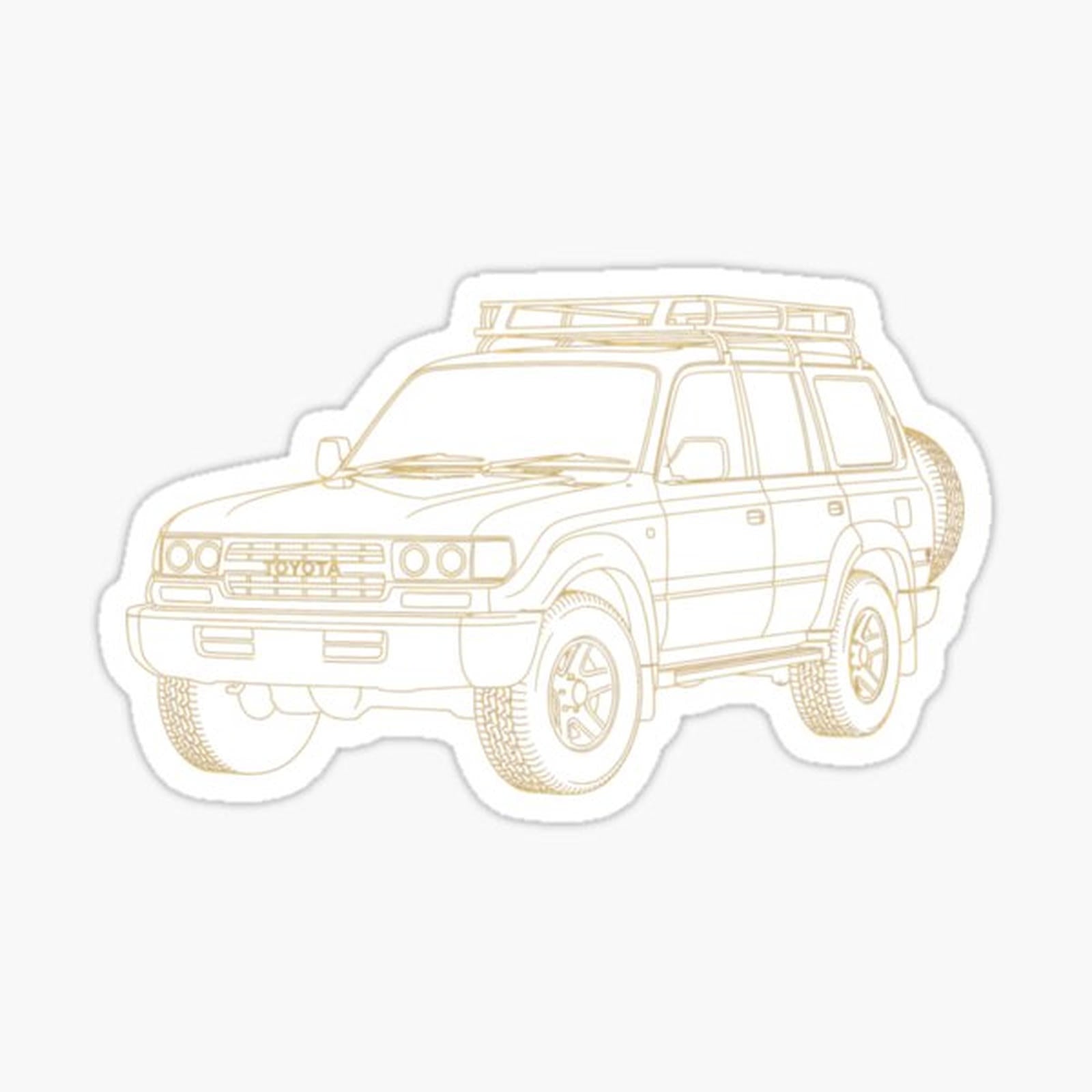 Land Cruiser 80 Golden Outline _ Global Adventure Icon