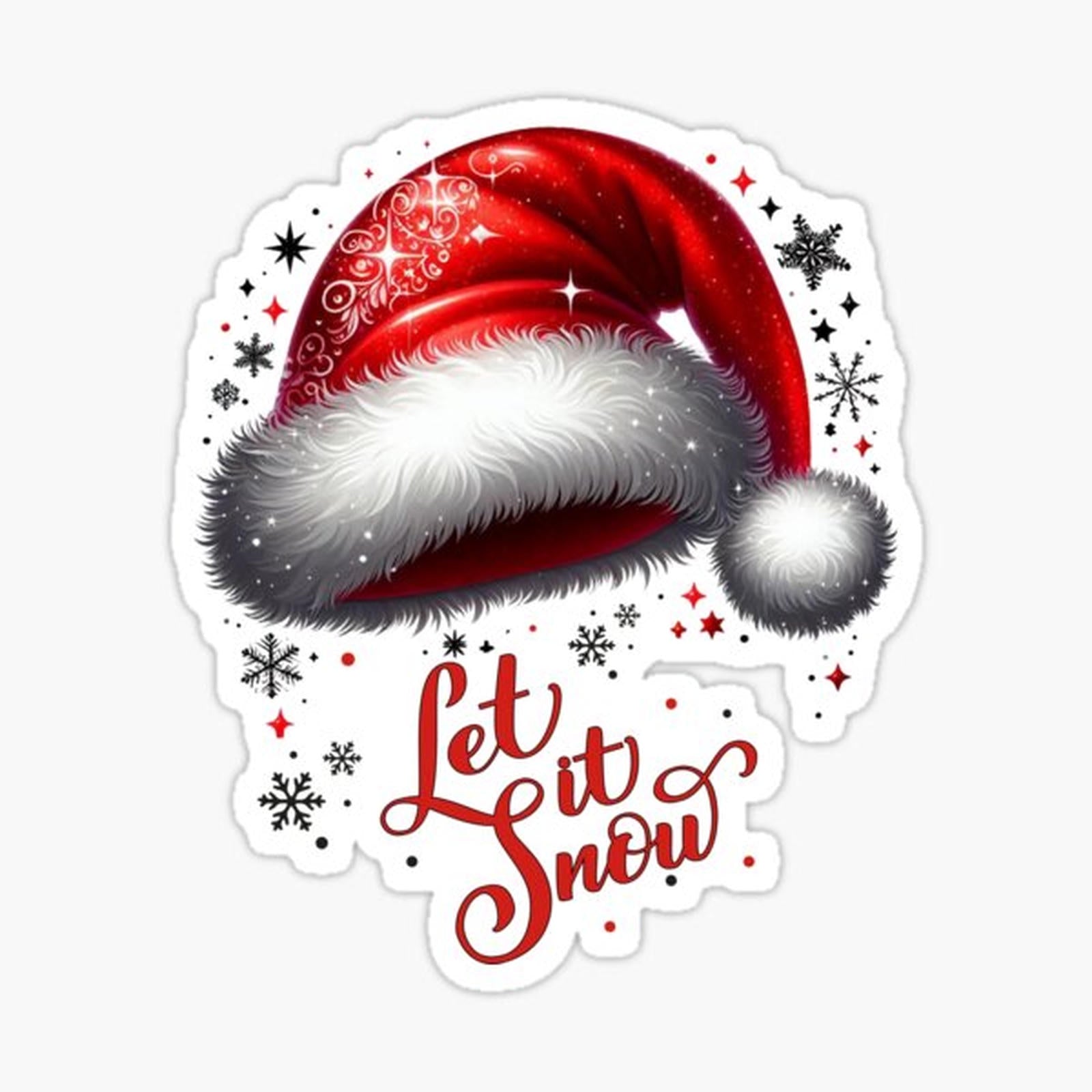 Let It Snow Santa Hat Design – Festive Red, Black, White & Grey