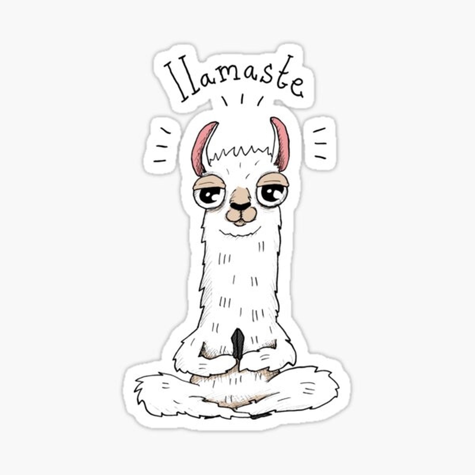 Llama yoga pose with llamaste