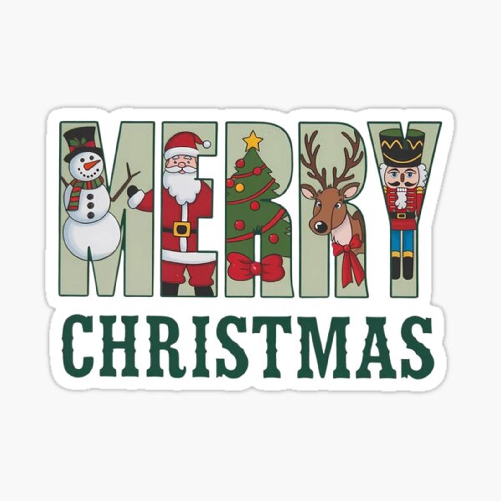 Merry Christmas Cute Holiday Characters