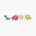 Mid Century Modern Chairs Watercolor