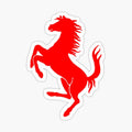 Minimal Red Ferrari Horse Logo