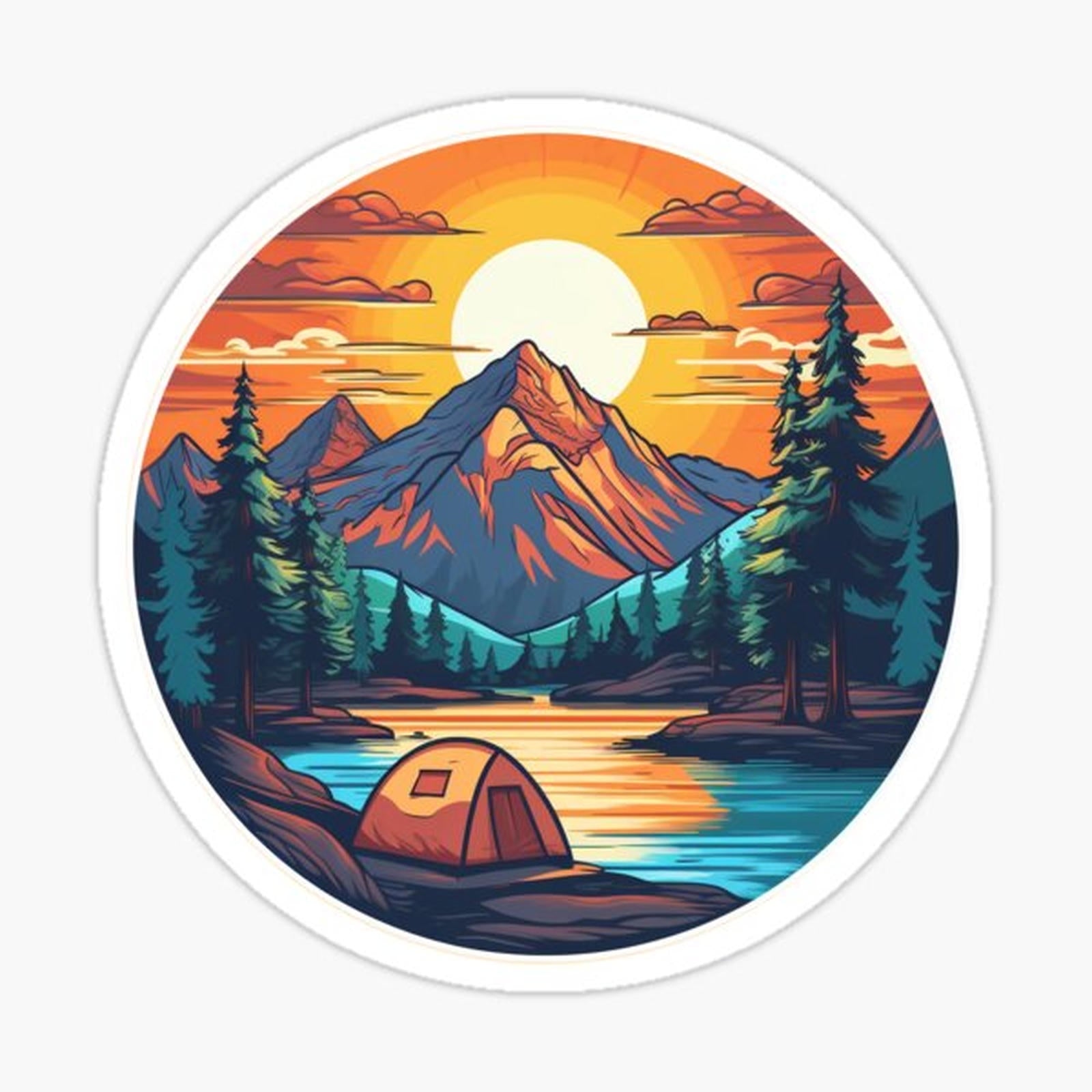 Mountain, camping, hiking