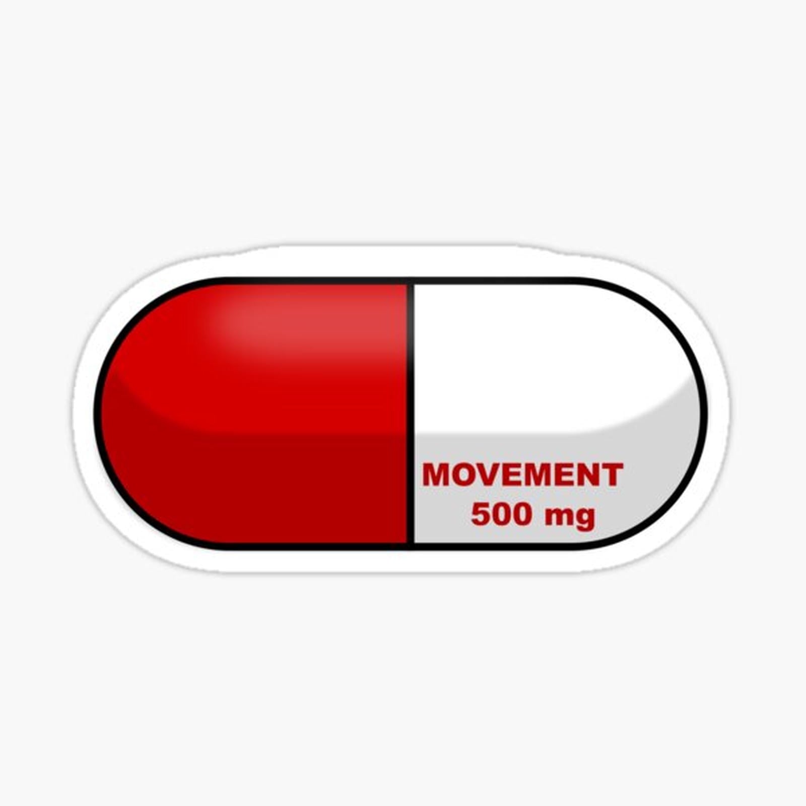 Movement is Medicine Pill in Red