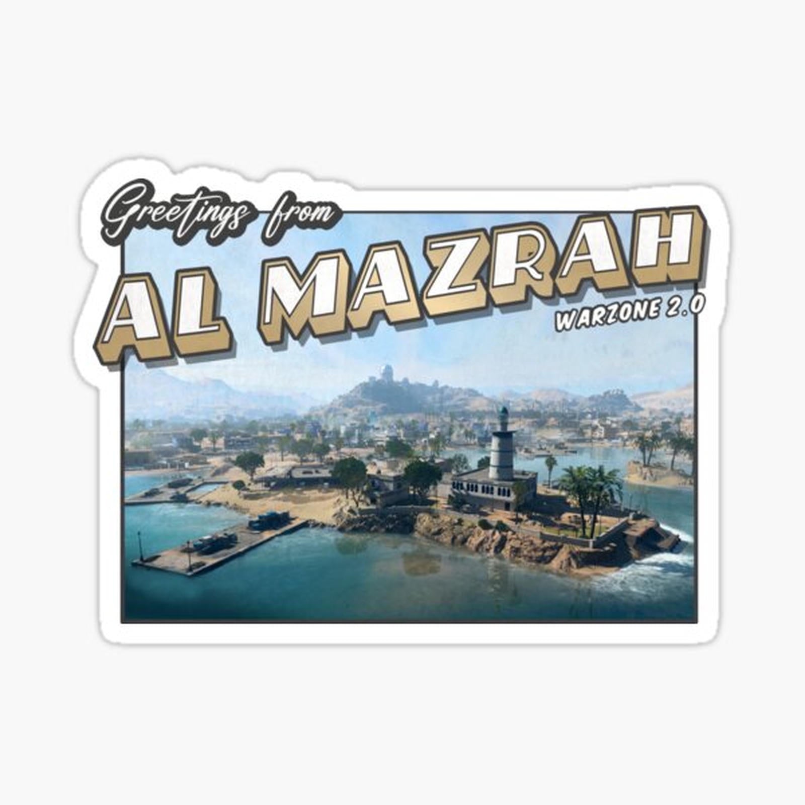MW 2 II WZ 2.0 Inspired 'Greetings from Al Mazrah' Vintage _ Retro Postcard Weathered Design