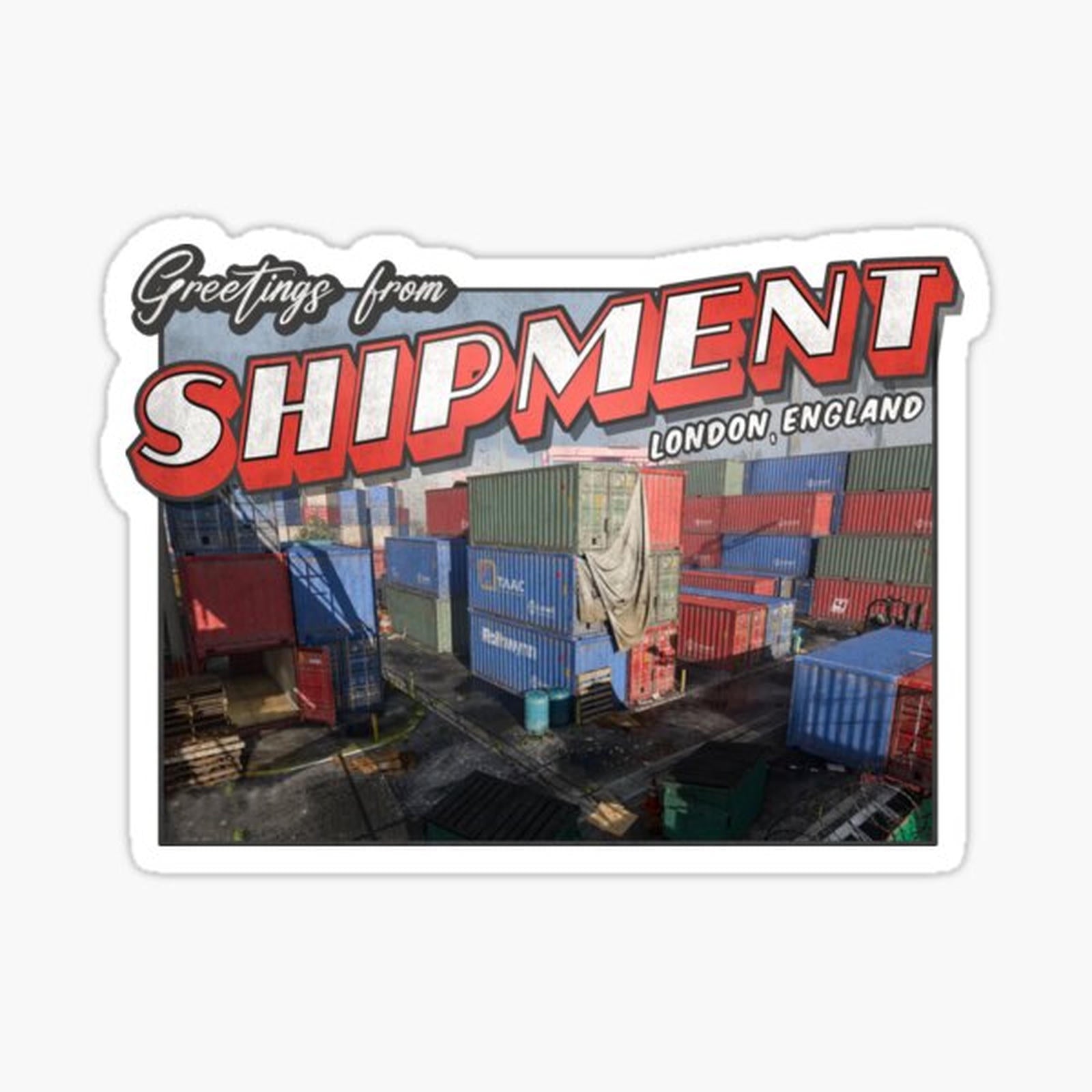 MW Inspired 'Greetings from Shipment' Vintage _ Retro Postcard Weathered Design