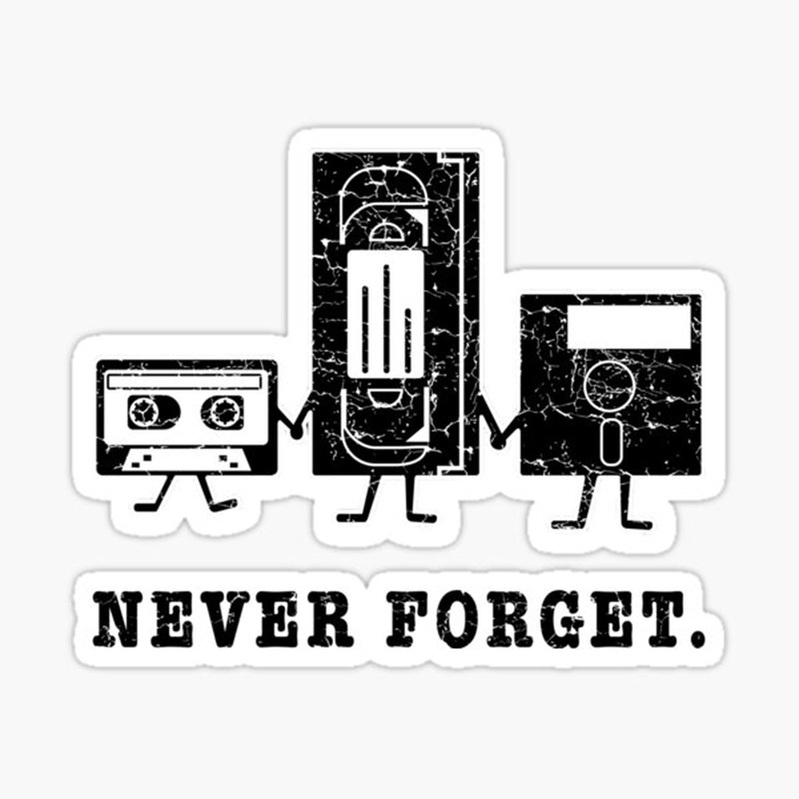 Never Forget floppy desk cassette disquette