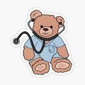 Nurse Teddy Bear Sticker